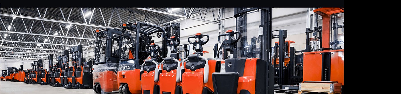 Forklift fleet ready for warehouse and industrial work